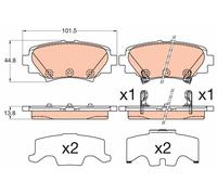 GDB3593 BRAKE PAD SET, DISC BRAKE TRW