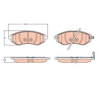 GDB3634 BRAKE PAD SET, DISC BRAKE TRW