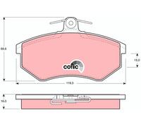GDB430 BRAKE PAD SET, DISC BRAKE TRW