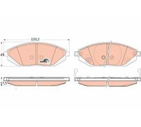 GDB4606 FRONT AXLE BRAKE PAD SET, DISC BRAKE TRW
