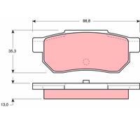 GDB775 BRAKE PAD SET, DISC BRAKE TRW