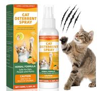 GDBadais Cat Deterrent Spray, Cat Repellent Spray - Indoor & Outdoor Training Safe Cat Training, Protect Furniture, Sofas, Rugs, Restricted Areas-for Behavior, Natural, Effective - Formula 6