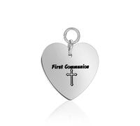 GDBAIXIMY FIRST COMMUNION, Girls First Communion Gift, Religious Cross Jewelry, First Communion Charm Cross Heart Pendant DIY Baptist Gift.
