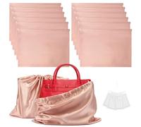 GDBEH 12 Pack Dust Bags for Handbags, Travel Storage Pouch, Silk Cloth Bag with Drawstring, Large Storage Pouch for Handbag Purse Shoes Boots, C-Pink, 23.6x19.6in