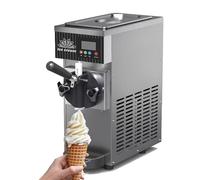 GDBTDL Soft Serve Ice Cream Machine for Home and Business, Countertop Frozen Yogurt Maker with 4-5 Kg/H Capacity, LCD Panel, Precooling Function, Automatic Cleaning, Single Flavor Soft Serve