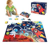 Gdbykds Giant Floor Puzzles for 3 4 5 6 7 8 Year Olds, 96 Piece Space Planets Astronaut Jigsaw, Large Educational Space Toys, Montessori Toys, Birthday Gift for Boy or Girl