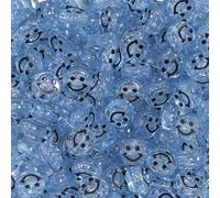GDBZS 100/200/300pcs 10mm Round Transparent smile Face Beads, DIY Craft Acrylic smile Beads Beads for Bracelet Making, Jewelry Design, Kids Crafts