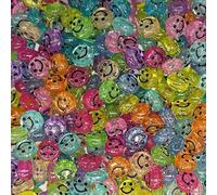 GDBZS 100/200/300pcs Transparent Round Acrylic Smile Face Beads, Colorful DIY Craft Smile Beads for Jewellery Making, Bracelet Creating