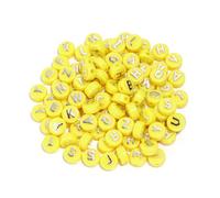 GDBZS 200pcs Color Acrylic Letter Beads 10 * 6mm Flat Round Number Beads for DIY Jewelry Making, Bracelet, Necklace Crafting
