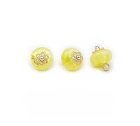 GDBZS 20pcs 10MM Imitation Jade Small Round Ball Pearl Buttons Half Round Pearl Buttons Decorative Buttons For Cloth Crafting Resin Shank Button