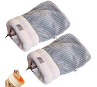 GDCARSL Cat Sleeping Bag, Cats Winter Sleeping Bag for Indoor Cats Cozy Plush Cat Cave Bed, Self-Warming Pet Snuggle Sack for Kitten Puppy Small Dogs (B-Grey Blue 2pcs, L-21"x17.7")