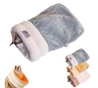 GDCARSL Cat Sleeping Bag, Cats Winter Sleeping Bag for Indoor Cats Cozy Plush Cat Cave Bed, Self-Warming Pet Snuggle Sack for Kitten Puppy Small Dogs (B-Grey Blue 1pcs, L-21"x17.7")