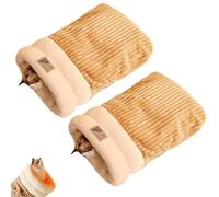 GDCARSL Cat Sleeping Bag, Cats Winter Sleeping Bag for Indoor Cats Cozy Plush Cat Cave Bed, Self-Warming Pet Snuggle Sack for Kitten Puppy Small Dogs (B-Brown 2 pcs, M-17"x14.5")