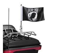 Gdcreestar Motorcycle Flagpole Mount and Pow-mia Premium Double Sided Flag Foldable 90° Flag Pole Holder Bracket Fit for 1/2'' Round Tubular Luggage Rack Harley Touring Spring Honda Goldwing etc.
