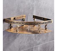 GDDO Corner Shower Caddy Bathroom Shelfs Wall Mounted Antique Bronze Aluminum Carved Shampoo Shelf for Storage Draining Rack Kitchen Seasoning Bottles Holde Organizer Shelf Rustproof/Single Corner