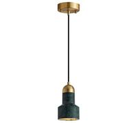 GddOGUK Pendant Lamp All Copper Marble Pendant Light Natural Stone Shade Cylinder Ceiling Hanging Lamp Nordic Modern Single Head Chandelier(Grn)