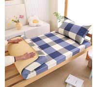 GDDUOYUE Japanese Futon Mattress Cover Bed Sheet 100% Cotton - Tatami Mattress Protector - Fitted Style with Deep Pocket, Non-Slip Elastic Edges, Machine Washable,Style 3,35.43×78.74 in