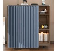 GDDUOYUE Self-Adhesive Cabinet Curtains with Closet Curtain and Shelf Curtain - No Drill Linen-Like Fabric for Dust Protection & Privacy, Fit for Bookshelf and Wardrobe,B,W31in/H55in
