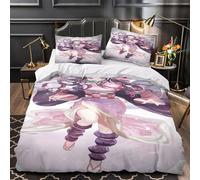 GDEKCIEAS Anime 3D Demon Slayer 3D Bedding Set for Girls,3Pcs Duvet Cover Microfiber with Zipper,Soft And Breathable Quilt Cover for Teens And Kids King（220x240cm）