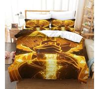 GDEKCIEAS Anime 3D Demon Slayer 3D Bedding Set for Teens,3Pcs Duvet Cover Microfiber with Zipper,Breathable And Soft Quilt Cover for Kids And Adults Single(140x200cm)