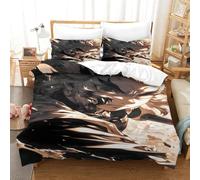 GDEKCIEAS Anime 3D Demon Slayer 3D Bedding Set for Teens,3Pcs Duvet Cover Microfiber with Zipper,Breathable And Soft Quilt Cover for Kids And Adults Super King(260x220cm)