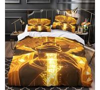 GDEKCIEAS Anime 3D Demon Slayer Bedding Set for Boys,3Pcs Comforter Cover with Decorative Quilt Design,Soft Duvet Cover for Teens And Kids King（220x240cm）