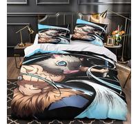 GDEKCIEAS Anime 3D Demon Slayer Girls Bedding Set,3Pcs Comforter And Duvet Cover,Soft Microfiber Quilt Cover for Home Decor - Easy Care King（220x240cm）