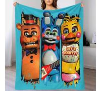 GDEKCIEAS Five Nights at Freddy's Throw Blanket Anime 3D Printed Fleece Throw Blanket Plush Blankets for Kids & Adults Couch Bed Sofa Nursery Soft Fuzzy Decor 40x50inch(100x130cm)