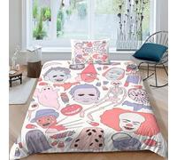 GDEKCIEAS Halloween Horror Comics Boys Bedding Set 2 Pieces Duvet Cover Set 3D Bedding Comforter Cover Soft Microfiber Quilt Cover Bedspread Cover Teens Kids Adults Bedroom Set Single（135x200cm）