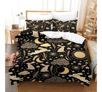 GDEKCIEAS Harvest Moon Hares Boys Bedding Set, 3Pcs Ultra Soft Duvet Cover with Zipper, Lightweight Quilt Cover And Comforter for Teens Double（200x200cm）