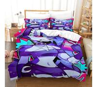GDEKCIEAS Hazbin Hotel 3Pcs Bedding Set for Kids,Duvet Cover Comic Cartoon Comforter Cover,Ultra Soft Microfiber Quilt Cover for Boys,Girls,Teens,Adults,Breathable,Zipper Double(200x200cm)