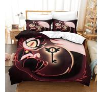 GDEKCIEAS Hazbin Hotel Duvet Cover 3D Bedding Quilt Cover Vaggie Angel Dust Alastor Duvet Cover Soft Microfiber Comforter Cover 3Pcs Bedding Set for Teens Adults Kids Super King(260x220cm)