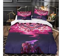 GDEKCIEAS Hazbin Hotel Girls Bedding Set,3Pcs Duvet Cover with Zipper,Ultra Soft Comforter Lightweight Microfiber Quilt Cover for Kids,Boys,Teens,Adults,Home Decor King(220x240cm)