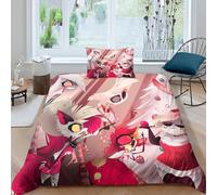 GDEKCIEAS Hazbin Hotel Teens Bedding Set, 2Pcs Angel Dust Alastor Charlie Duvet Cover with Decorative Quilt Design, Ultra Soft Comforter Cover for Boys And Girls Single(135x200cm)