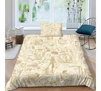 GDEKCIEAS History Toile Boys Bedding Set,3D Bedding Duvet Cover Set,Comforter Cover,Bedspread Cover,Quilt Cover,Soft Microfiber,2 Pieces for Teens,Kids,Adults,Easy Care Single(135x200cm)