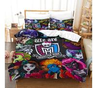 GDEKCIEAS Monster High Bedding Set for Boys,3Pcs Ultra Soft Duvet Cover,Lightweight Breathable Microfiber Quilt Cover for Teens,Kids,Girls,Adults,Decor,Easy Care Double（200x200cm）