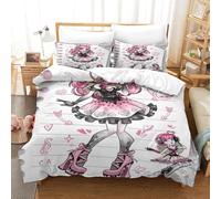 GDEKCIEAS Monster High Boys Bedding Set,3Pcs Ultra Soft Duvet Cover,Lightweight Microfiber Quilt Cover for Teens,Kids,Adults,Girls,Boys, Breathable,Zipper,Easy Care Single（140x200cm）