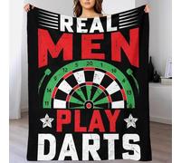 GDEKCIEAS Real Men Play Darts 3D Printed Throw Blanket Plush Sherpa Blankets for Boys Girls Toddler Couch Bed Sofa Nursery Fleece Throw Blanket Original Concept 50x60inch(127x152cm)