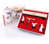 Gdesign Wine Bottle Opener Bole Set with Foil Cutter, Wine Pourer, Wine Stopper, Manual Wine Opener Corkscrew Tool Kit for Wine Lovers