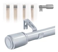 GDEVKHN Curtain Rod Adjustable Fittings Curtain Rod Set for Eyelet Curtains Curtain Poles for Bedroom, Dining Room, Living Room or Kitchen (280-420CM Ø25mm) Grey