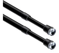 GDEVKHN Pack of 2 Black Curtain Rods, Clamping, No Drilling, Adjustable, 40.5-60 cm