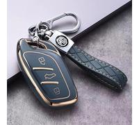 GDFEH Car Key Cover for MG MG3 2018-2023, Car Key Fob Case TPU Key Fob Cover Key Card Case Holder Fit with Keychain Key Shell Protection Car Accessories,Blue-B