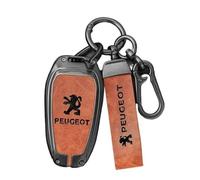 GDFEH Car Key Cover for Peugeot 3008 2020-2023, Car Key Fob Case Leather Key Fob Cover Key Card Case Holder Fit with Keychain Key Shell Protection Car Accessories,A-2