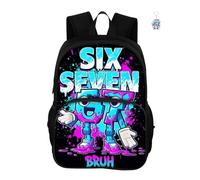 GDFENDU Anime 67 Backpack with Keychain,16in Six Seven Theme Backpack Lightweight School Bags with Large Capacity Travel and Birthday Gift (A)
