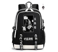 GDFENDU Anime Japanese Backpack with Keychain,17in USB Port Cartoon Laptop Backpack Shoulder School Book Bag Students Backpack. (C)