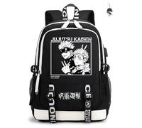 GDFENDU Anime Japanese Backpack with Keychain,17in USB Port Cartoon Laptop Backpack Shoulder School Book Bag Students Backpack. (A)