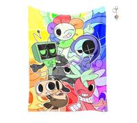 GDFENDU Anime World Blanket with Keychain,Soft Throw Blanket All Season Warm Light Weight Cozy Plush Blankets for Home Bedroom Sofa Chair Travel. (B, 60 * 80in)