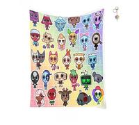 GDFENDU Anime World Blanket with Keychain,Soft Throw Blanket All Season Warm Light Weight Cozy Plush Blankets for Home Bedroom Sofa Chair Travel. (D, 50 * 60in)
