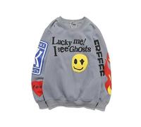 GDFENDU Lucky Me I See Ghosts Hoodie Hip Street Rapper Unisex Couple Sweatshirt With Novelty Printing (C, M)