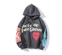 GDFENDU Lucky Me I See Ghosts Hoodie Hip Street Rapper Unisex Couple Sweatshirt With Novelty Printing (A, M)